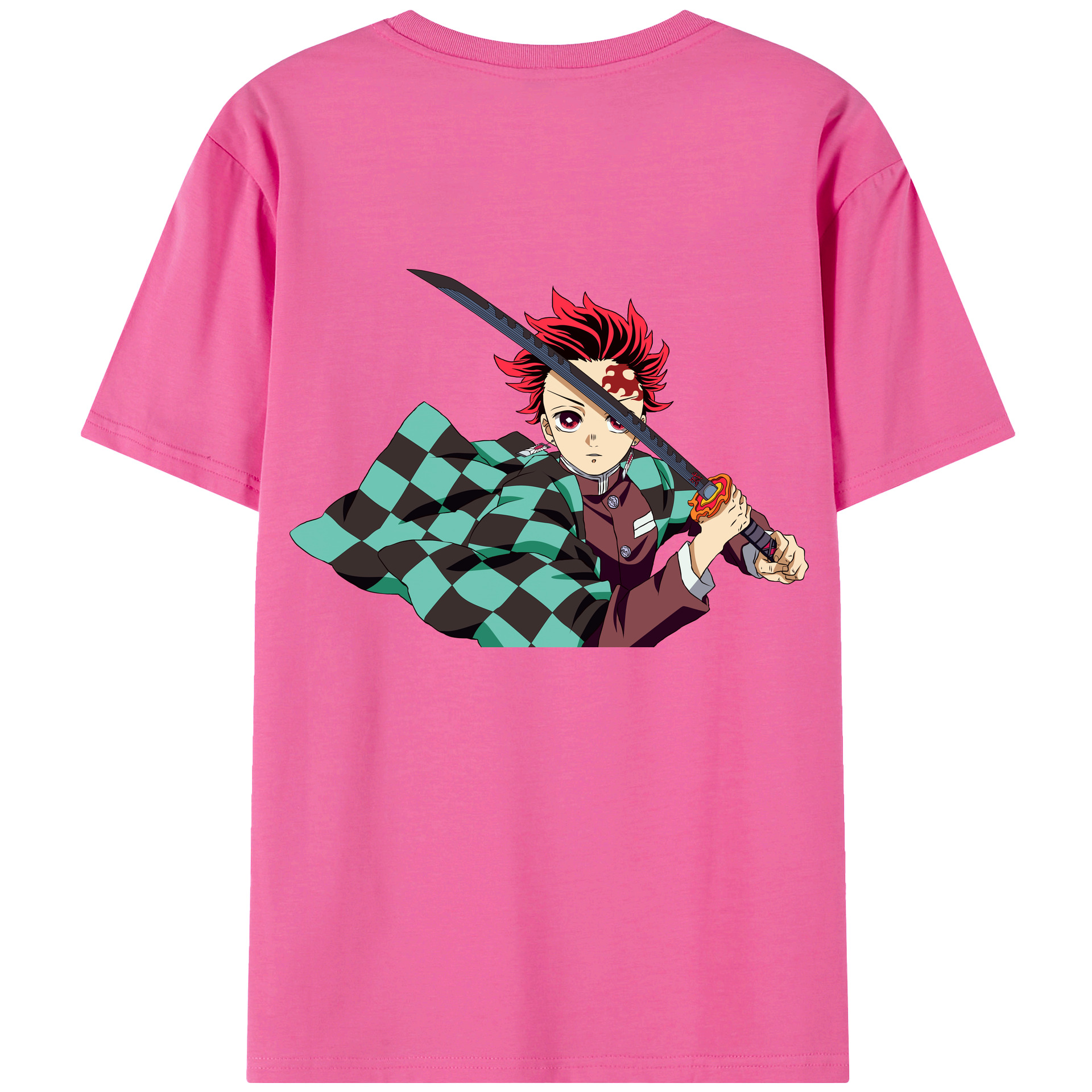 （画像用） 鬼滅の刃 竈門 炭治郎／かまど たんじろう Kamado Tanjirou レディース半袖Tシャツ(バックプリント)